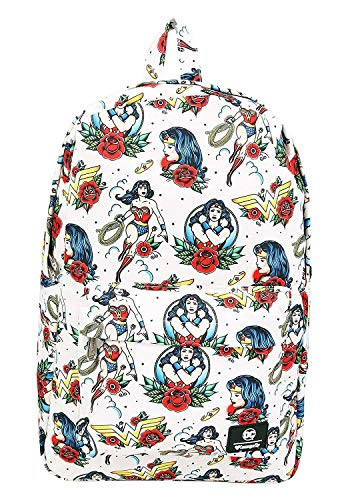 DC Comics Wonder Woman Floral Print Loungefly Backpack Standard
