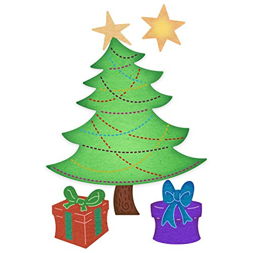 Cheery Lynn Designs Sparkle Christmas Tree Scrapbooking Die Cut Set 6 Piece