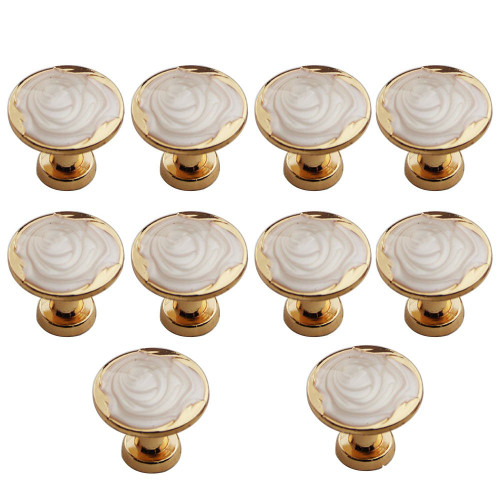 Eforlike European Style Cupboard Cabinet Knobs Wardrobe Door Pull Handle Pack of 10 (Gold)