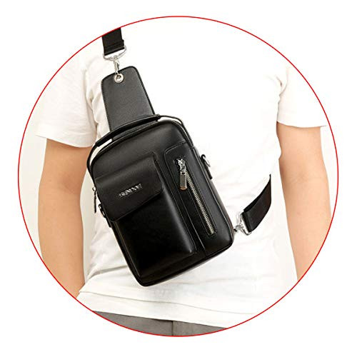Mans Bag Leather Shoulder Bag for Men Sling Crossbody Bag School Bag Casual Daypack Messenger Bag Backpack Travel Rucksack
