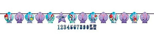 Disney Little Mermaid Princess Ariel Dream Big Kids Birthday Party Jumbo Add An Age Letter Banner 10 Ft. (1ct)