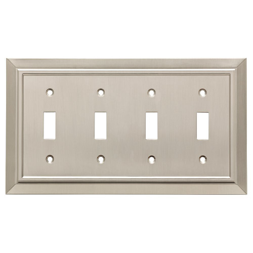 Franklin Brass W35227-SN-C Classic Architecture Quad Toggle Switch Wall Plate/Switch Plate/Cover, Satin Nickel
