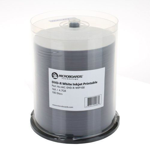 Microboards White Inkjet Hub Printable 4.7GB 16x DVD-R - Quantity: 100