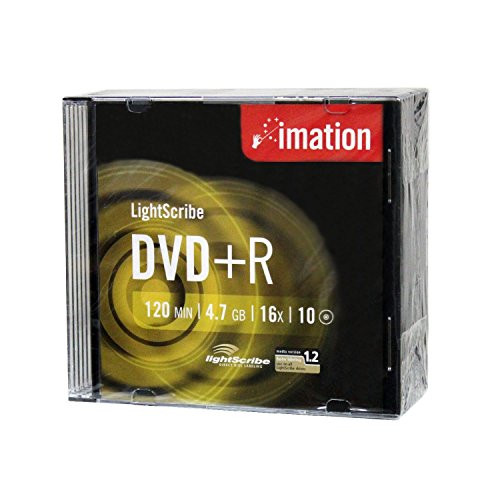 Imation 16x DVD+R LightScribe Printable Blank Media, 4.7GB/120min - 10 Pack