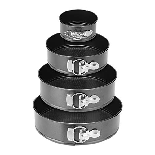 Tebery Non-stick Round Springform Cake Pan Set Leakproof Cheesecake Pan with Removable Bottom Set Includes 4 Piece 4" 7" 9" 10" Springform Pan