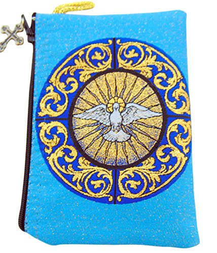 Alexandra International Come Holy Spirit Confirmation Handmade Blue Tapestry Pouch