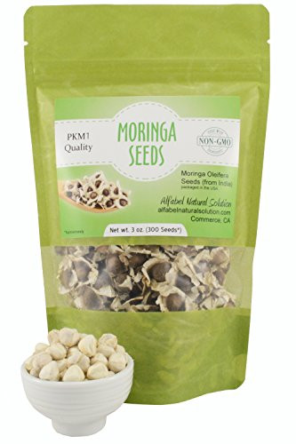 Moringa Oleifera Seeds Non-GMO PKM1 Premium Quality - Organically Grown - 3 oz. (300 Seeds Approximately) Resealable Stand Up Pouch