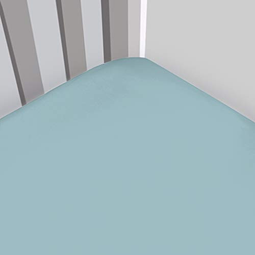 Magnolia Organics Fitted Flannel Crib Sheet - Standard, Cameo Blue