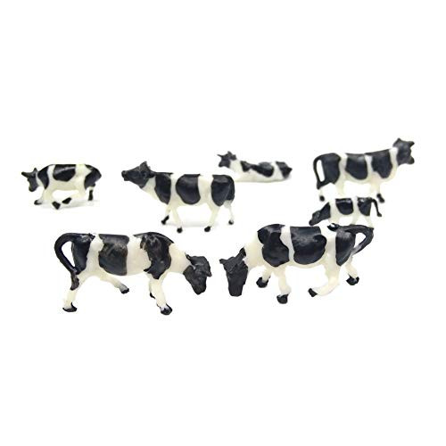 CWBPING 20pcs HO Scale Painted Farm Animals 1:87 Scale Model Cows 5 Different Poses Model Railway Model Animals