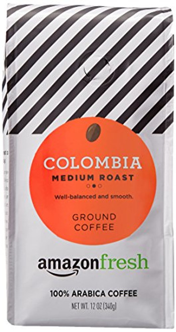 AmazonFresh Colombia Ground Coffee, Medium Roast, 12 Ounce