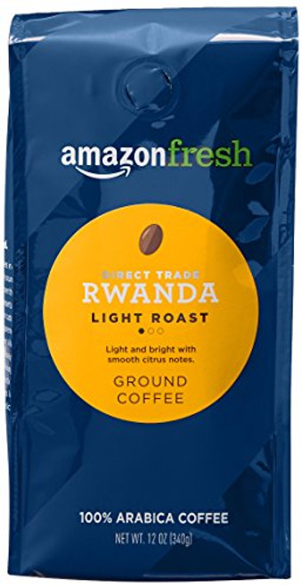 AmazonFresh Direct Trade Rwanda Ground Coffee, Light Roast, 12 Ounce AmazonFresh Direct Trade Rwanda Ground Coffee, Light Roast, 12 Ounce