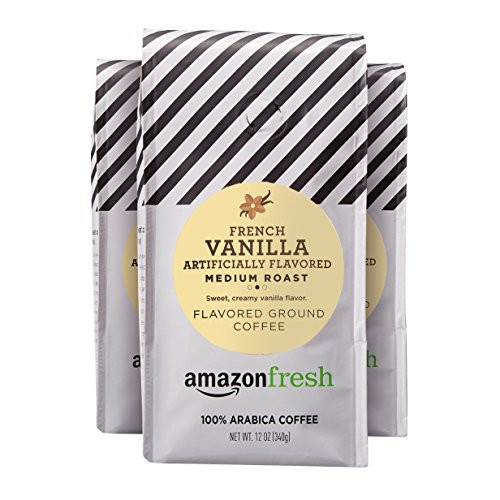 AmazonFresh French Vanilla Flavored Coffee, Ground, Medium Roast, 12 Ounce (Pack of 3) AmazonFresh French Vanilla Flavored Coffee, Ground, Medium Roast, 12 Ounce (Pack of 3)
