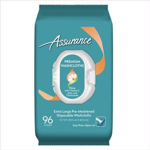 Assurance Premium Extra-Large Disposable Washcloths, 96 Ct