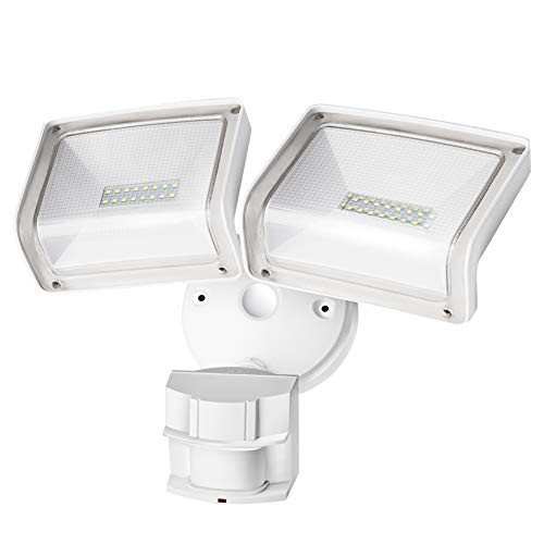 Amico LED Security Lights Motion Sensor Outdoor, Full Metal Oversized Lighting Angle Adjustable Head Flood Light, 24W, 2100LM, ETL Certified & IP65 Waterproof, Light for Yards, Doorway and Garage