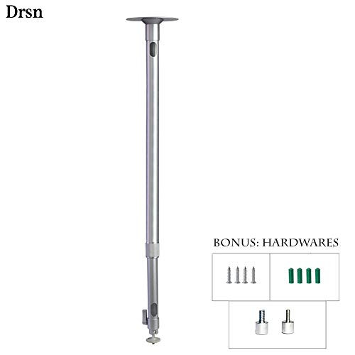 Drsn Universal Drop Ceiling Projector Mount 31.5-59 in Silver Height 360°Rotation Extendable High Profile Projector Hanger Long Projector Bracket Multifunctional for Projectors CCTV DVR Camera