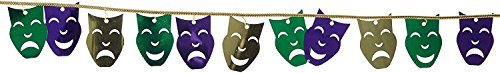 Amscan Mardi Gras Mask String Garland Party Decoration, Multi Color, 12 x 3 (2-Pack)