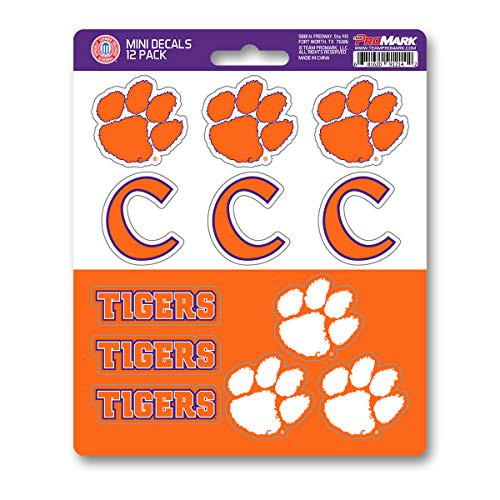 ProMark NCAA Clemson Tigers Decal Set Mini (12 Pack), Team Color, One Size