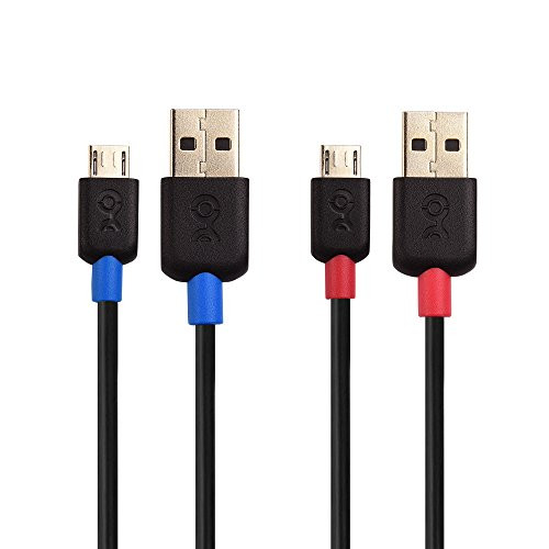 Cable Matters 2-Pack USB to Micro USB Cable (Micro USB to USB 2.0 Cable, Micro USB Charging Cable) in Black 6 Feet