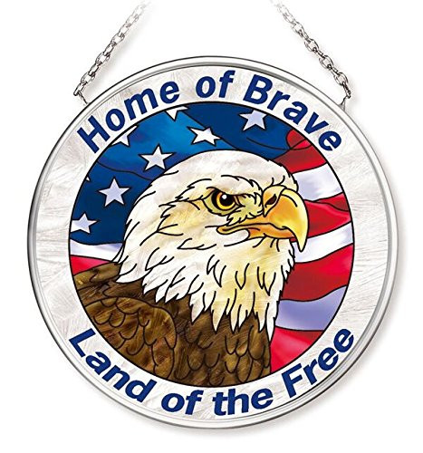 Amia Patriotic Eagle Glass Circle Suncatcher