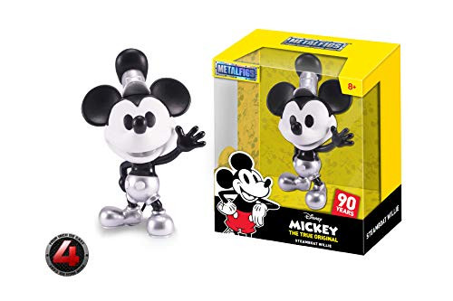 Metalfigs 30025 Jada Toys Disney The True Original Mickey Steamboat Willie Diecast Figure, 4", Silver