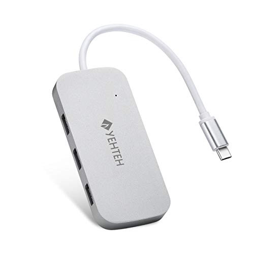 USB C Hub, 5 in 1 YEHTEH Type C Hub Adapter, with SD/Micro SD Card Reader, 3 USB 3.0 Ports for MacBook Pro 2018/2017/2016,Chromebook,and Other USB C Devices.