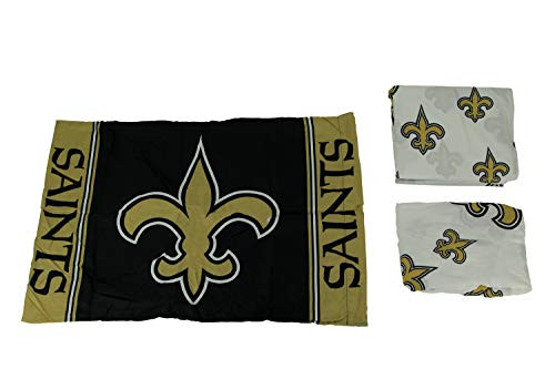 NFL New Orleans Saints Logo 3 Piece Twin Sheet Set