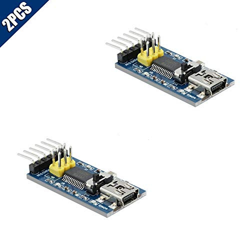 KOOBOOK 2Pcs FT232RL Basic Program Downloader USB to Serial TTL IC Basic Breakout Board Module for Arduino 3.3V 5V