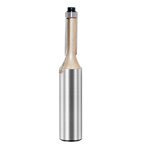 Flush Trim Router Bit Double Flute Pattern Template Router Bit Carbide Tipped with Ball End Bearing Guide Woodworking Tool 1/2 Shank Cutting Dia. 1/4 inch