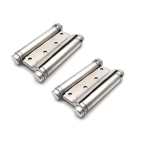 Antrader 2-Pack 4 Inch Double Action Spring Hinges for Cafe Saloon Pub Swinging Doors, Including Pins and Screws