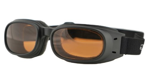Bobster DKT30CHD Piston Goggles, Black Frame/Amber Lens