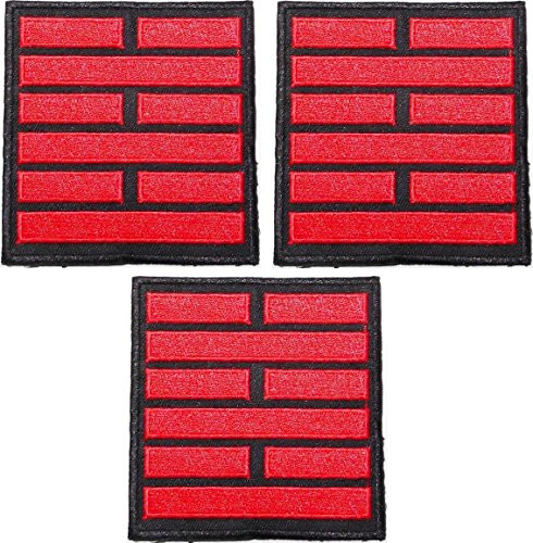 GI Joe Snake Eyes SET OF 3 Black/Red 3 1/4" Wide Embroidered PATCHES
