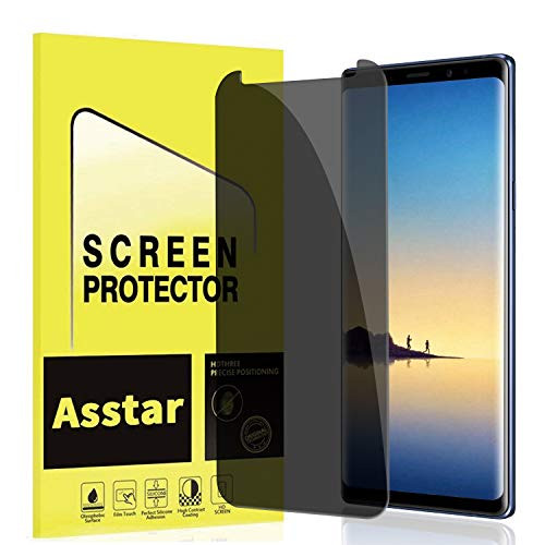 Galaxy Note 8 Privacy Screen Protector, Asstar Anti Spy Anti-Scratch Anti-Fingerprint No Bubble Case Friendly Easy Install 9H Hardness Tempered Glass Screen Protector for Samsung Galaxy Note 8 [1 P]