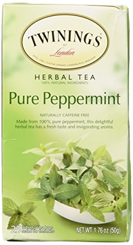 TWININGS Tea Bags, Pure Peppermint, 1.76 oz, 25/Box