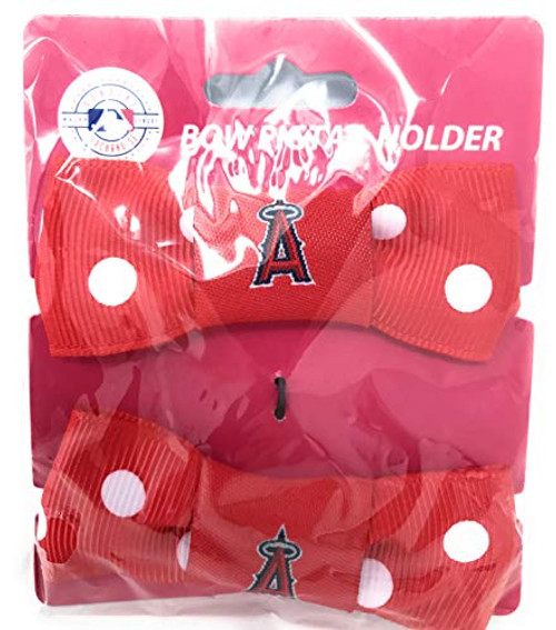 MLB Bow Pigtail Holder (Set of 2) [Set of 2] MLB Team: Los Angeles Angels of Anaheim