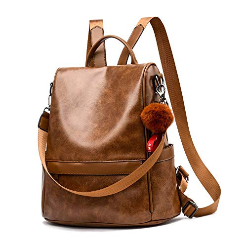 Women Backpack Purse PU Leather Anti-theft Casual Shoulder Bag Fashion Ladies Satchel Bags(Tan) Women Backpack Purse PU Leather Anti-theft Casual Shoulder Bag Fashion Ladies Satchel Bags(Tan)