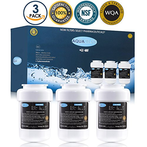 AQUA BLUE GE MWF Smart Water Filter Refrigerator Filter Cartridge 3 Pack