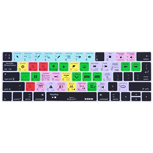 XSKN 2016 New Shortcut Design Series Keyboard Skin Cover for Touch Bar Models MacBook Pro 13 A1706 and MacBook Pro 15 A1707, US EU Universal Version (Studio One)