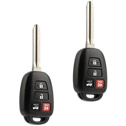 Car Key Fob Keyless Entry Remote fits 2014-2016 Toyota Camry / 2013-2015 Rav4 / 2014-2016 Corolla (HYQ12BDM, HYQ12BEL H Chip), Set of 2