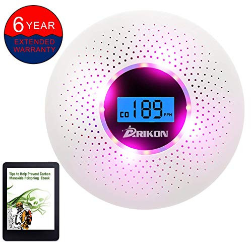 Smoke and Carbon Monoxide Detector Combo, with Sound Warning and Number Display Battery Powered Smoke CO Alarm Detector