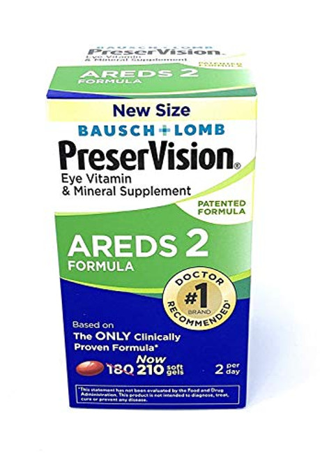 PreserVision AREDS 2 Eye Vitamin & Mineral Supplement (210 ct) with Lutein and Zeaxanthin, Soft Gels