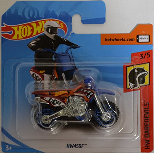 Orange/Blue HW450F Hot Wheels HW 'Daredevils' International Short Card Series 1:64 Scale Collectible Die Cast Model Car #3/5