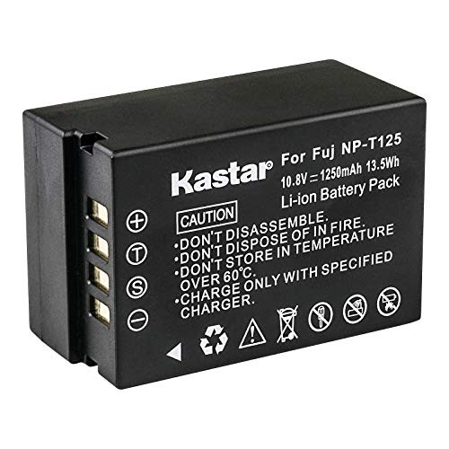Kastar Battery 1 Pack for Fujifilm NP-T125 NPT125 Rechargeable Battery, Fujifilm BC-T125 Battery Charger, Fujifilm GFX 50S GFX50S GFX 50R GFX50R GFX 100 GFX100 Camera and Fujifilm VG-GFX1 Grip