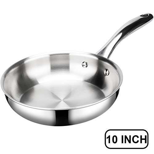 Duxtop Whole-Clad Tri-Ply Stainless Steel Stir-Fry Pan Kitchen Induction Cookware 10 Inches