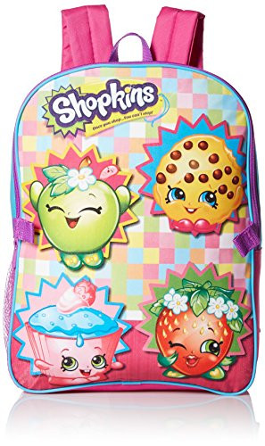 Shopkins Little Girls Backpack with Lunch Kit, Blue, One Size