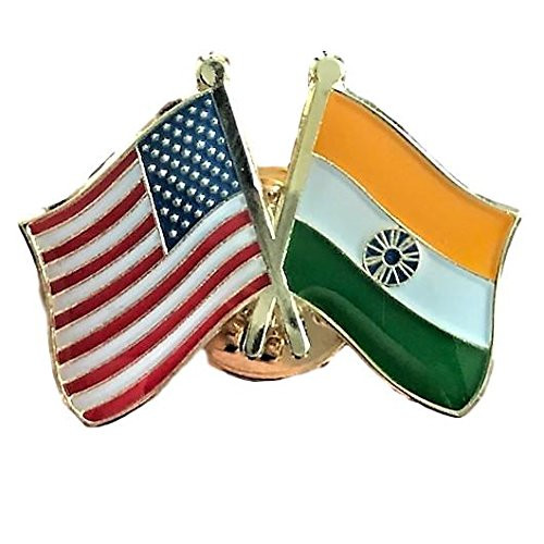 Backwoods Barnaby USA-India Friendship Pin/American Indian Crossed Flags Backwoods Barnaby USA-India Friendship Pin/American Indian Crossed Flags