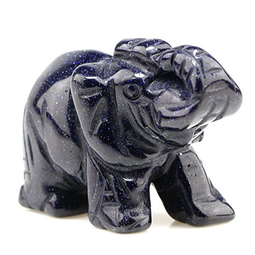 Baixiyan Hand Carved Healing Gemstone Crystals 1.5" Guardian Elephant Figurines Status (Blue Sandstone) Baixiyan Hand Carved Healing Gemstone Crystals 1.5" Guardian Elephant Figurines Status (Blue Sandstone)