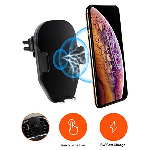 Automatic Clamping Wireless Car Charger Mount, New10W 7.5W QI Fast Charging & 5W Car Mount, Air Vent Phone Holder Compatible with iPhone Xs Max XR XS X 8 Plus 8, Samsung S10 S9 Plus S9 S8 Note 8