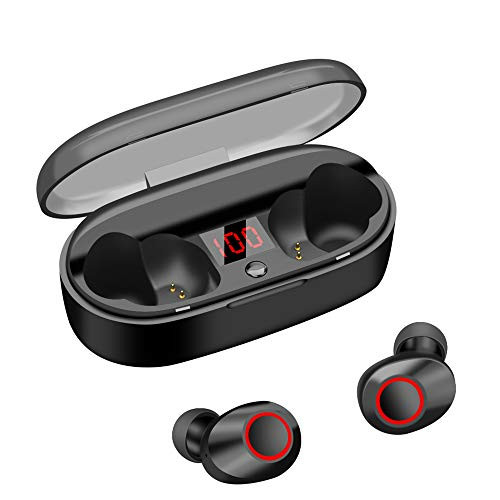 Wireless Earbuds Bluetooth 5.0 20H Playtime IPX5 Waterproof True Bluetooth Wireless Earbuds 3D Stereo Sport Wireless Earbuds Built-in Mic HiFi Sound in-Ear Bluetooth Earphone LED Display Charging Case