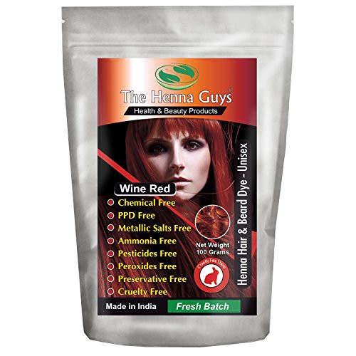 Wine Red Henna Hair & Beard Dye/Color - 1 Pack - The Henna Guys