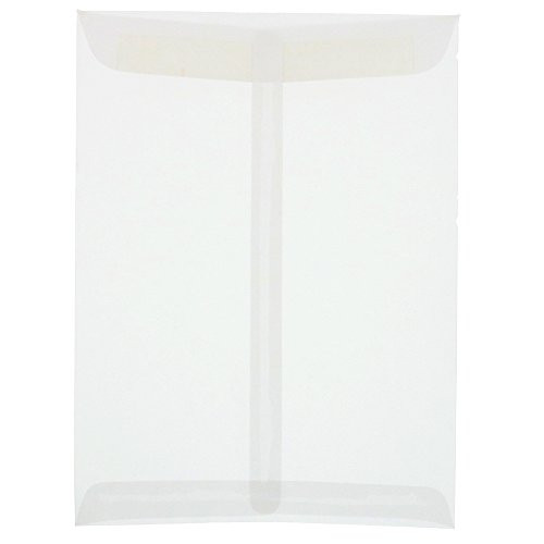JAM PAPER 10 x 13 Open End Catalog Translucent Vellum Envelopes - Clear - 25/Pack